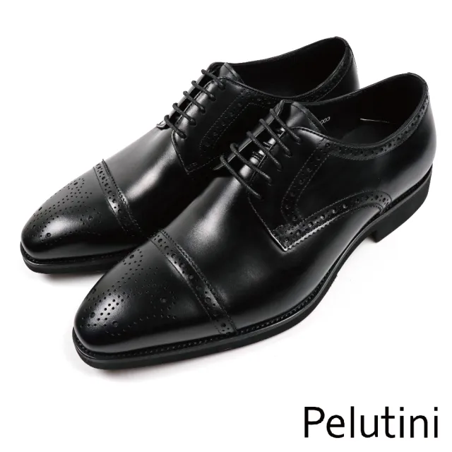 【Pelutini】橫飾雕花經典紳士德比鞋