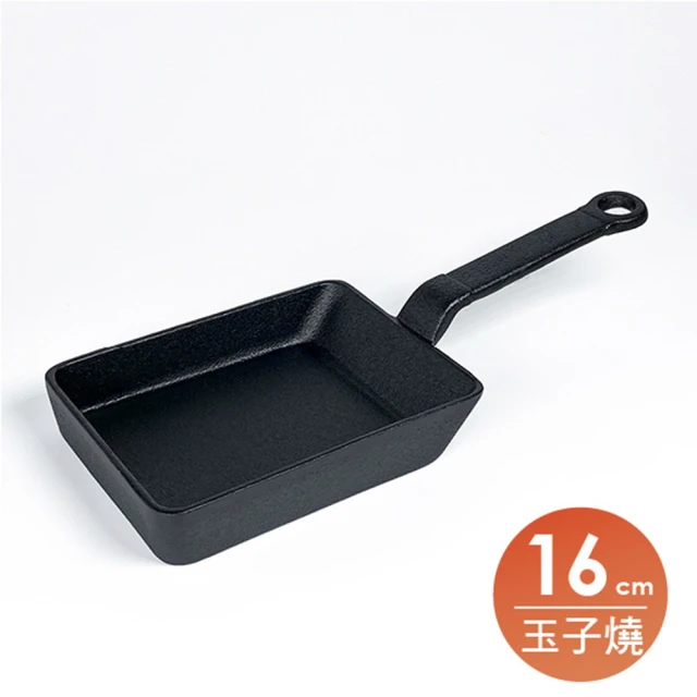 【福介商店】南部鐵器 鳳文堂 玉子燒鑄鐵鍋-16cm(日式煎蛋捲 單柄小煎鍋 長柄小方鍋 平底鍋)