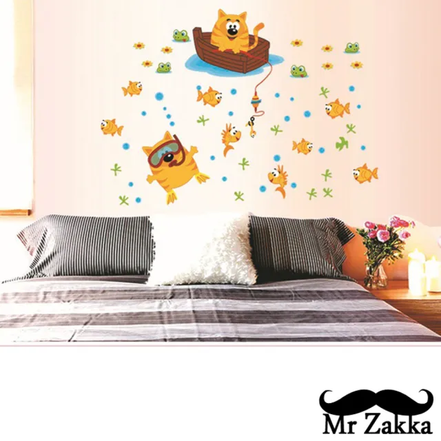 【Mr.Zakka】時尚居家創意風格DIY可移式壁貼(貓咪遊樂園)