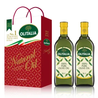 【Olitalia 奧利塔】純橄欖油禮盒組(1000ml x 2瓶)