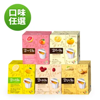 【韓味不二-即期品】韓國蜂蜜果醬茶球x1盒任選(30gx15入/盒；柚子/紅棗/薑母/檸檬/葡萄柚)