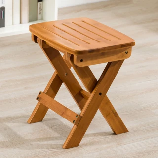 【HappyLife】楠竹摺疊凳小號 免安裝開箱即用 YV9935(折疊凳 凳子 露營椅 收納椅 小椅子 換鞋凳 收納凳)