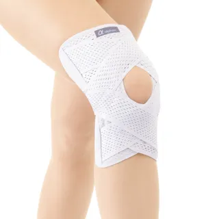【ALPHAX】日本製 醫護膝蓋支撐固定帶 一入(大尺寸 護膝 彈性支撐)