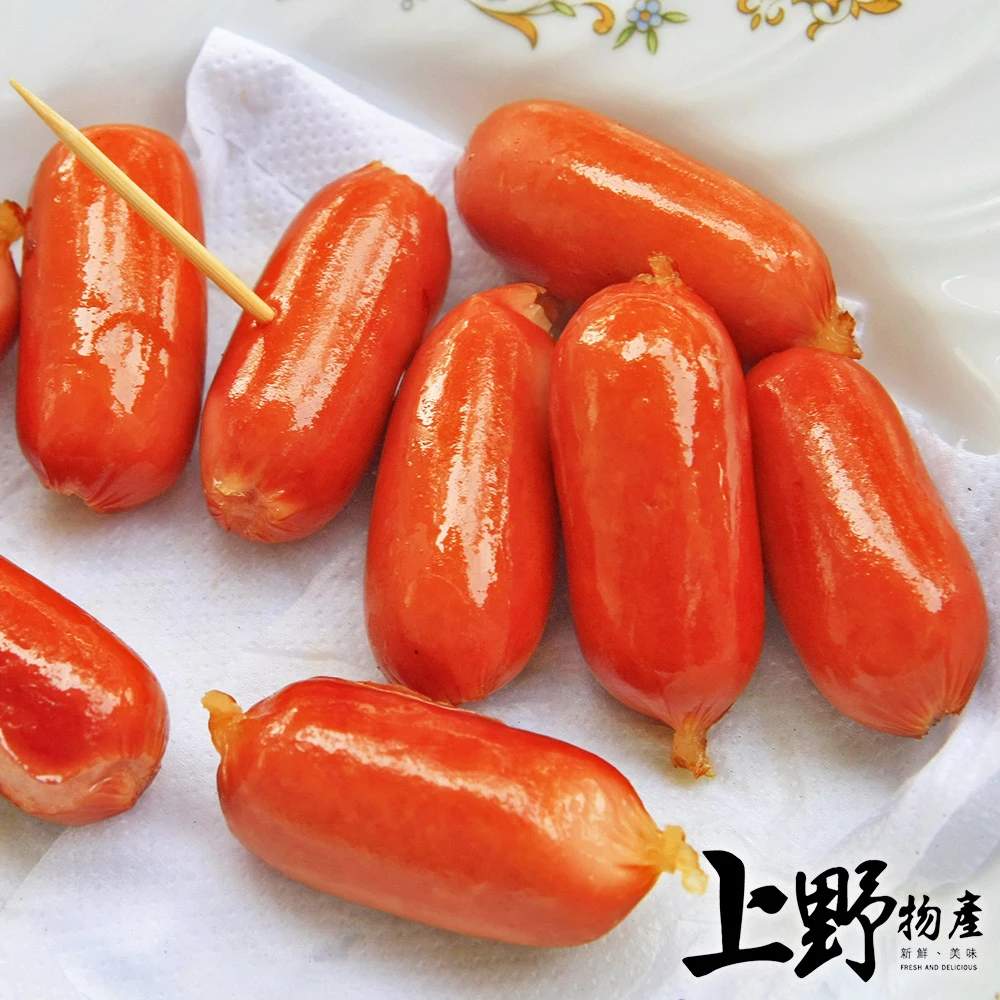 【上野物產】一口小肉豆 x10包(250g土10%/包 熱狗 香腸 火腿)