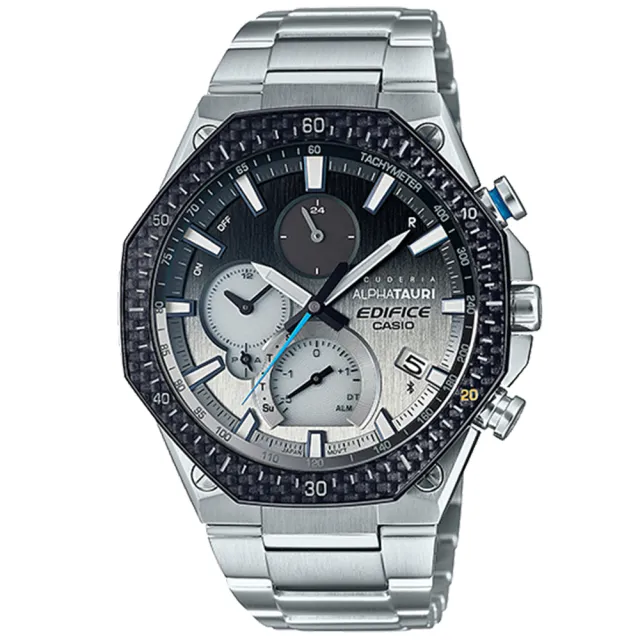 【CASIO 卡西歐】EDIFICE Scuderia AlphaTauri限量聯名計時手錶(EQB-1100AT-2A)