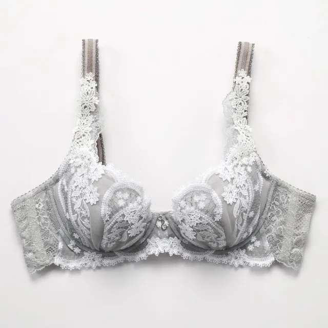 Salute 莎露 花言葉 紫藤花b C罩杯內衣綺麗蕾絲 渾圓胸型 Sb4452fl 雲彩灰 Momo購物網