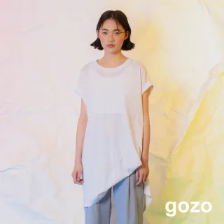 【gozo】minus g-限量系列 綁帶長版無袖T恤(兩色)