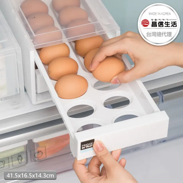 【韓國昌信生活】INTRAY冰箱抽屜式雞蛋收納盒(32粒裝)/