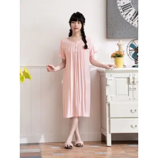 【Wacoal 華歌爾】睡衣-睡眠研究所-玫瑰纖維 M-L短袖裙裝  LWB08011PR(紅)