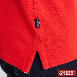 【5th STREET】男配色素面短袖POLO衫-紅色