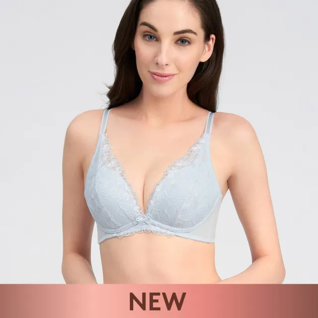 Triumph 黛安芬 綺麗水感動系列魔術低v無鋼圈d罩杯內衣 甜蜜藍 Momo購物網