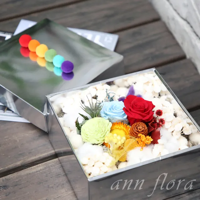 Ann Flora 漾彩永生花盒 永生花與乾燥花的組合 Momo購物網