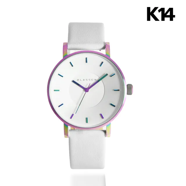 Klasse14 Volare 炫彩凹陷錶盤白色系皮革錶帶雙11限定 Vo16ti003m Momo購物網