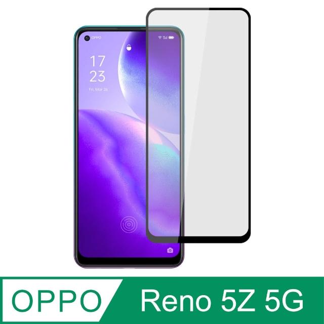 【Ayss】OPPO Reno 5Z/5G/6.43/2021(平面絲印滿版全膠/鋼化玻璃膜-黑)