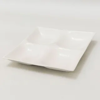 【NITORI 宜得利家居】四格盤 JXD126-01 白色系餐具(四格盤)