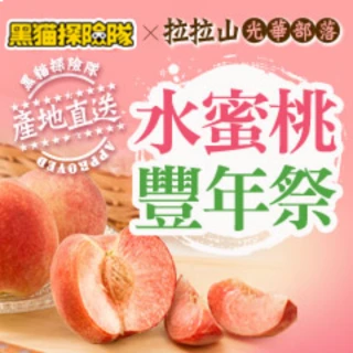 【黑貓探險隊 X 拉拉山光華】水蜜桃8粒(2.5斤1盒)