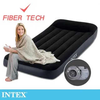 【INTEX】舒適單人加大FIBER TECH內建電動幫浦充氣床-寬99cm(64145ED)