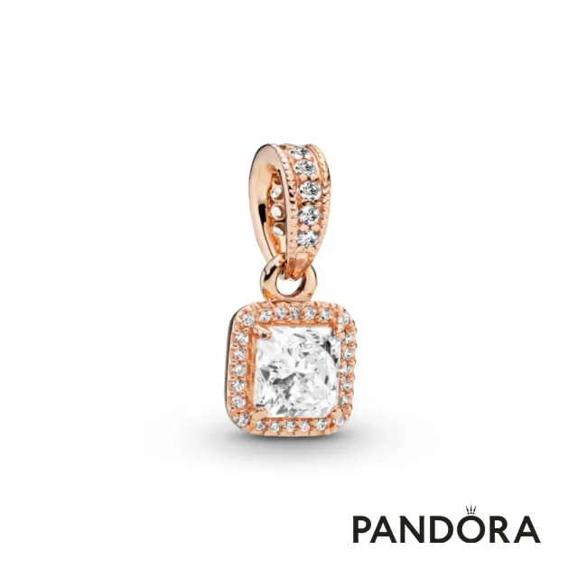 Pandora官方直營 璀璨方形吊墜 Momo購物網