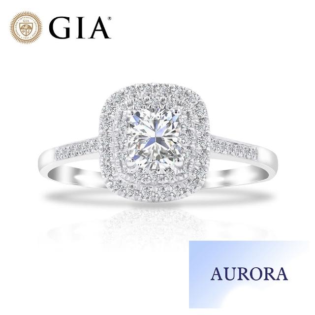 【AURORA 歐羅拉】GIA D/VS2 0.50克拉天然鑽石戒指(DVS2 方形 無螢光 鉑金台)