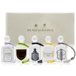 【PENHALIGON’S 潘海利根】男性香水禮盒5入組(皇家橡樹+杜松司令+布倫海姆+牧羊少年+黑玫瑰[5mlX5]-航版)