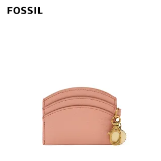 【FOSSIL】Polly 圓弧造型真皮卡夾-玫瑰粉色 SL6455505