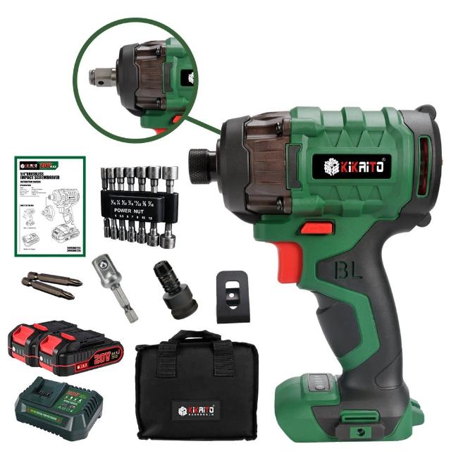 機械堂【機械堂】20V無刷三眼Max衝擊起子機-2.0MAX II 雙電套組(衝擊起子 衝擊扳手 電動板手 拆傳動 K平台)