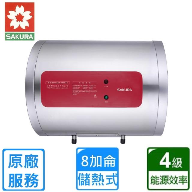 【SAKURA 櫻花】EH0810LS6 儲熱式電熱水器(8加侖-橫掛式)