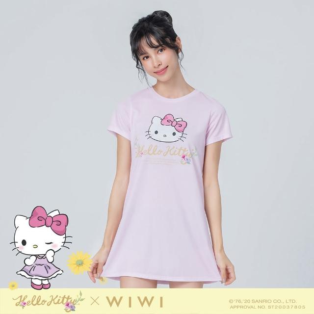 WIWI【WIWI】花園Hello Kitty女生防曬排汗長版涼感衣