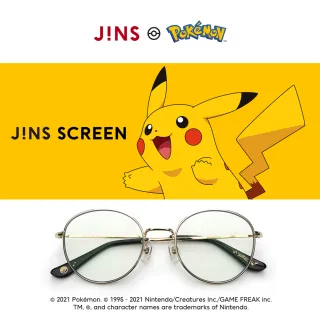 【JINS】Pokemon寶可夢聯名 25%無度數金屬濾藍光眼鏡(AFPC21S105)