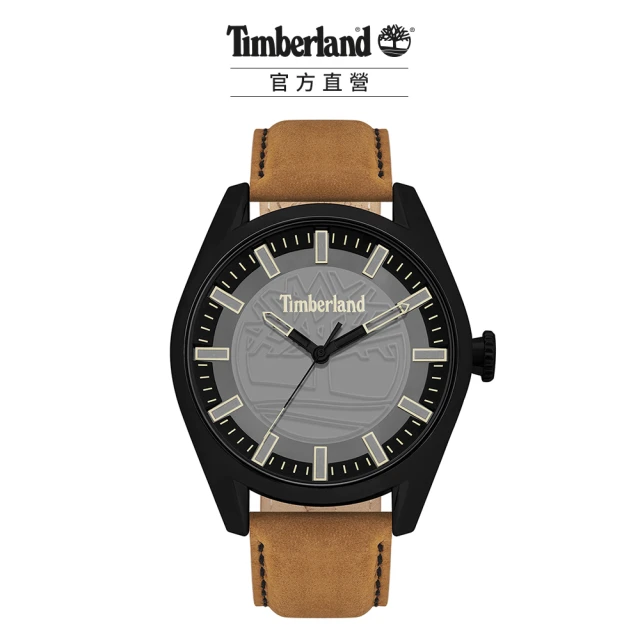 【Timberland】男款 ASHFIELD系列 街頭潮流腕錶 皮帶-深灰/棕46mm(TBL.16005JYB/13)