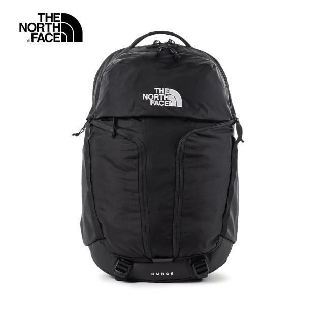 【The North Face】The North Face北面男女款黑色舒適減壓休閒後背包｜52SGKX7