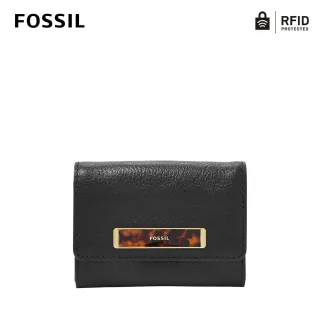 【FOSSIL】Blake 釦式掀蓋RFID零錢短夾-黑色 SL7946001