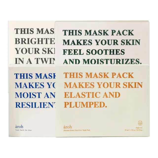 Aroh 艾洛 字母積雪草面膜10片 Dcard大推 積雪草 大米 補水 平行輸入 Momo購物網