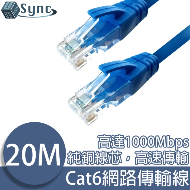 【UniSync】Cat6超高速乙太網路傳輸線 20M