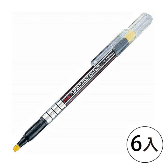 【Pentel 飛龍】S512 螢光筆G 黃(6入1包)