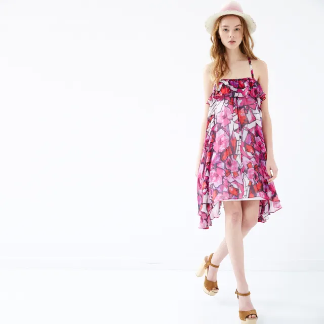 【ICHE 衣哲】滿版印花度假感洋裝