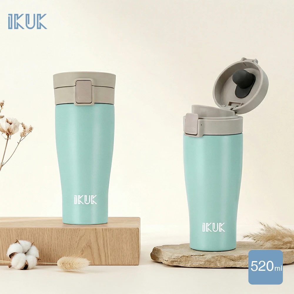 Ikuk艾可 陶瓷保溫杯大彈蓋5ml保溫瓶 大容量單手開蓋開車必備 Momo購物網