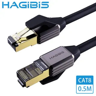 【HAGiBiS海備思】CAT8超高速電競級八類萬兆網路線 黑色0.5M