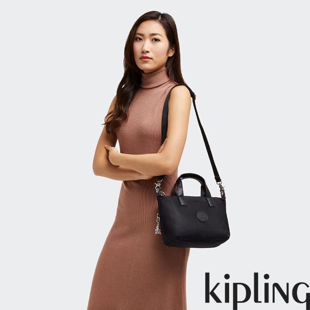 【KIPLING】低調沉穩黑簡約手提肩背托特包-KALA COMPACT