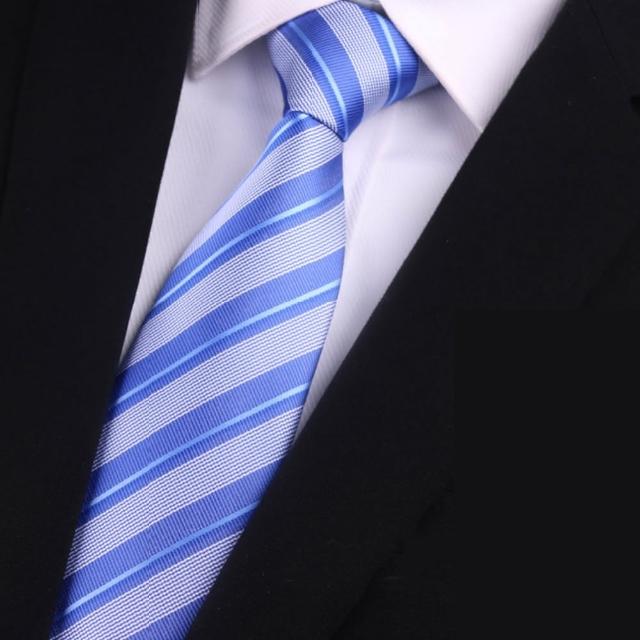 【拉福】仁藍領帶8cm寬領帶寬拉鍊