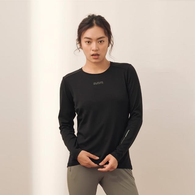 【EiDER】女排汗透氣涼爽長袖圓領衫 / 21EDWP21232-黑(排汗透氣涼爽)