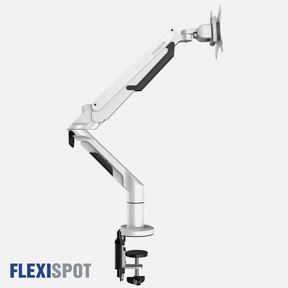 【Flexispot】單螢幕手臂-黑/白(電腦螢幕支架)