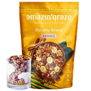 【Amazin graze】堅果穀物燕麥脆片250g-香蕉蜂蜜口味(含膳食纖維、非油炸)