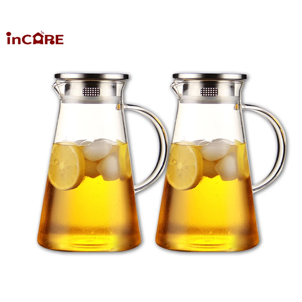【Incare】熱銷日本耐高低溫玻璃冷水壺1700ml(買一送一)