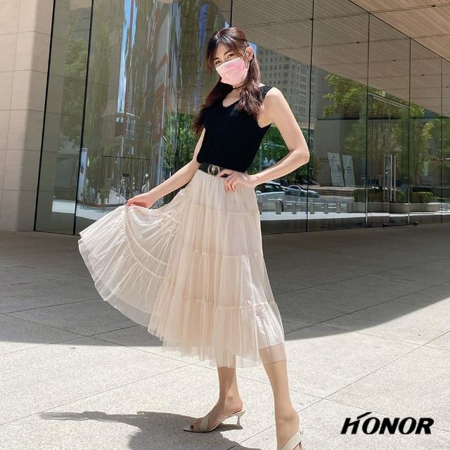 HONOR 山形屋【HONOR 山形屋】緞面層次紗裙