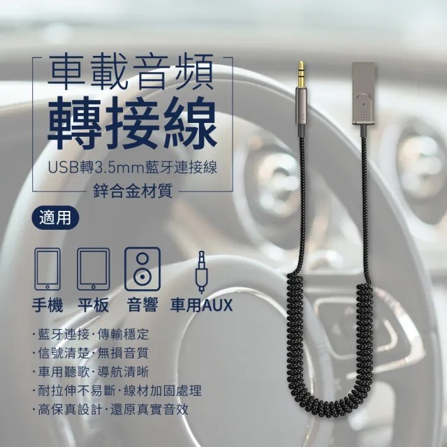 Wiwu 車用音頻轉接線aux藍牙音頻線 Usb To 3 5mm Yp04 Momo購物網