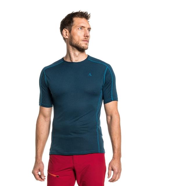 【Schoffel】男排汗透氣抗UV短袖圓領衫 / 1SL20-23149-藍(登峰系列產品)