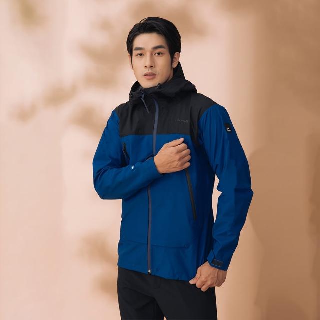 【EiDER】男專業Gore-tex 3L 防水連帽外套 / 20EIV5225 - 黑/藍(防風抗水透氣)