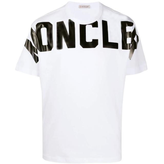 【MONCLER】品牌英文字 白色T恤(M/L/XL)