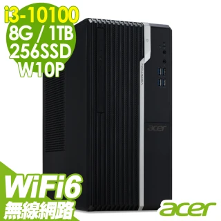 【Acer 宏碁】VS2670G 無線文書電腦 i3-10100/8G/256SSD+1TB/WIFI6/W10P(四核心商用電腦)